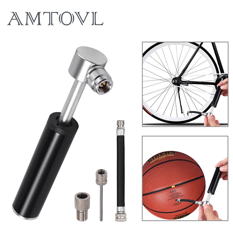 

AMTOVL Mini Bicycle Pump Aluminum Alloy Cycling Hand Air Pump Ball Tire Inflator MTB Mountain Road Bike Pump 120PSI For AV/FV