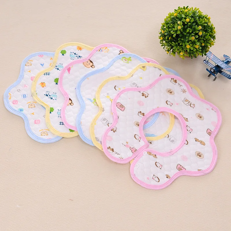 

NEW Baby Cartoon Print Infants Bibs Cloths Waterproof 360 Degrees Rotating Pure Cotton Soft Comfortable Burp Cloths For Newbron