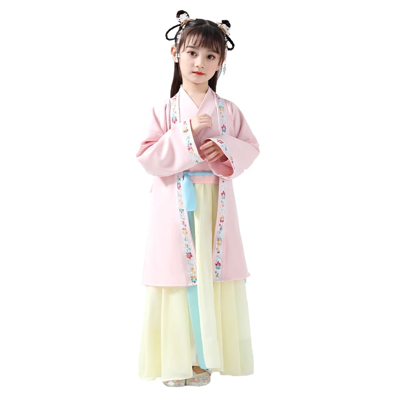 

2020 Chinese Traditional Hanfu Dress Child Clothing Folk Dance Girls Ancient Opera Tang Dynasty Han Ming Princess Costume Kids