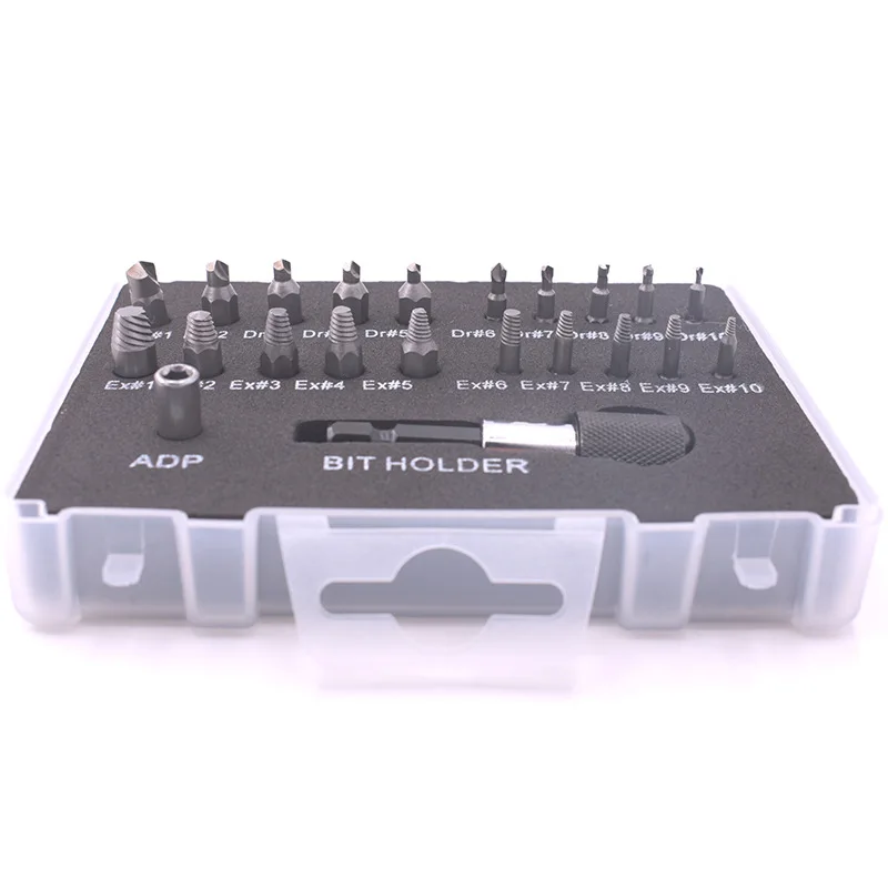 

22 Pcs Screw Extractor Screw Removal Auxiliary Drill Used To Remove Damaged Screws And Bolts Screw Puller Kit Woodworking Tools