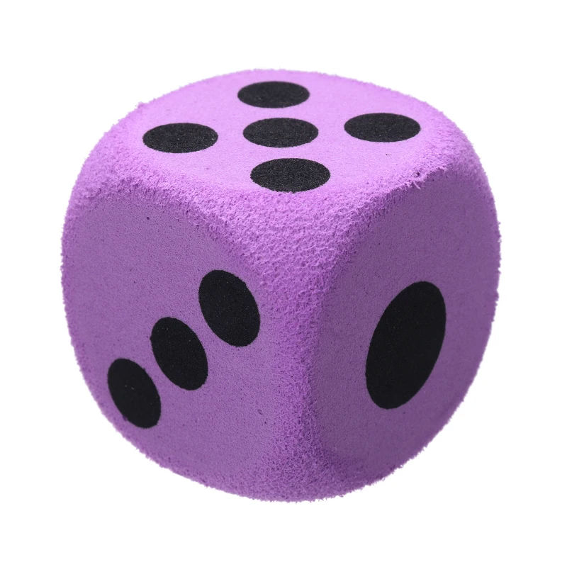 

New 1pc 3.8*3.8*3.8cm Purple EVA Foam Dot Dice for Party Camping Game Supply Children Toy Playing Dice