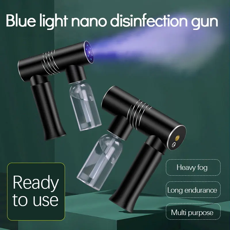 

Wireless Handheld Sprayer Blue Light Nano Steam Disinfection Gun Fogger Disinfection Garden Atomizer Spray Sanitizing Machine