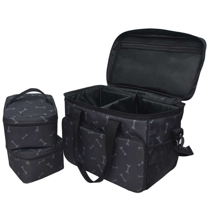 

Dog Travel Bag - Airline Approved Travel Set for Dogs Stores All Your Dog Accessories -2X Food Storage Containers