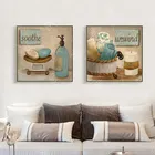 Картина на холсте, настенная печать, Современное украшение для дома, картина для ванной комнаты, абстрактные постеры и принты в скандинавском стиле, без рамки