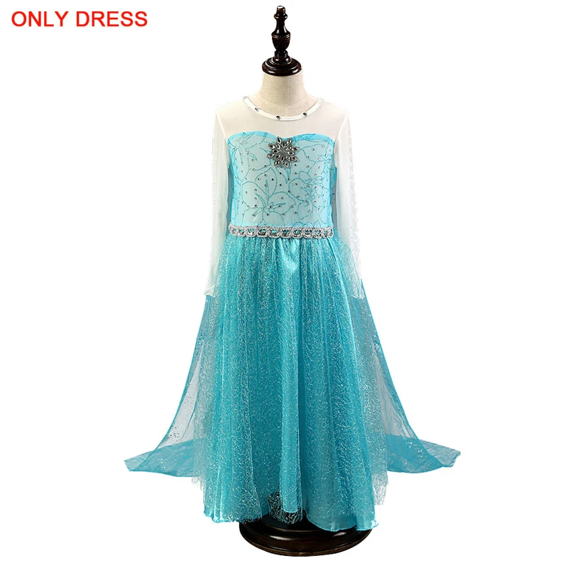 only dress H Новинка года; платье принцессы Анны и Эльзы 2; платье Снежной Королевы для девочек; маскарадный костюм на Хэллоуин; зимний костюм Эльзы для детей; Vestidos - Цвет: only dress H