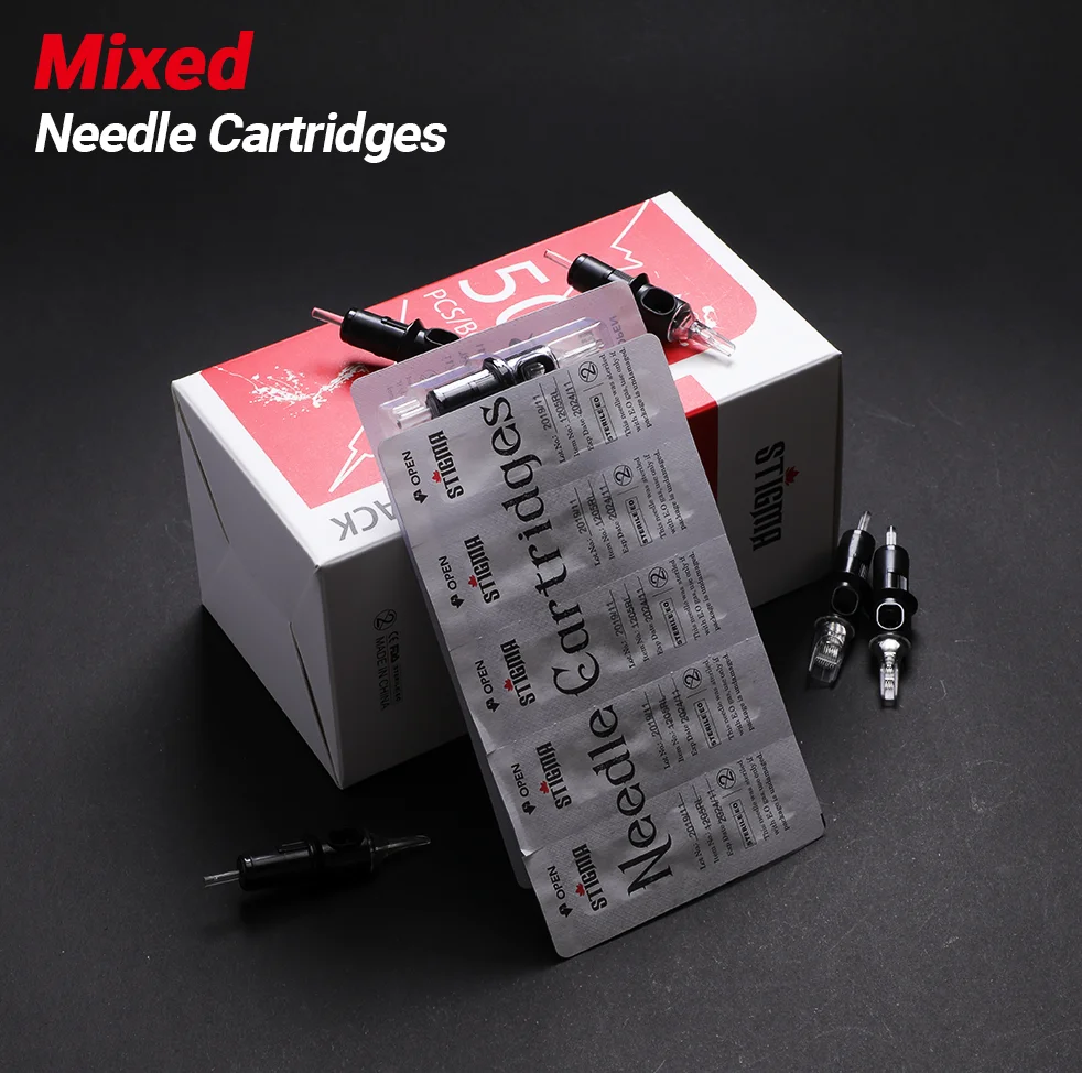 STIGMA Tattoo Cartridges Needles 50Pcs Mixed #12 Standard Disposable Sterilized Safe with Membrane Assorted Size | Красота и здоровье