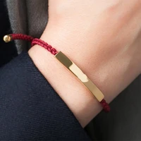 custom name stainless steel hollow tube bracelet for women men fashion 2mm adjustable braided rope couple bracelets jewelry gift