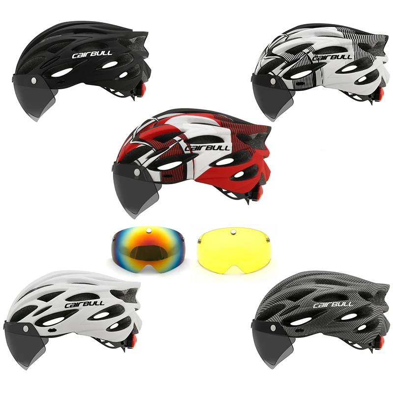 

Intergrally-molded Bicycle Cycling Helmets Safety Taillight with Goggles Visor Men Women Mountain Bike Helmet MTB Casco Ciclismo