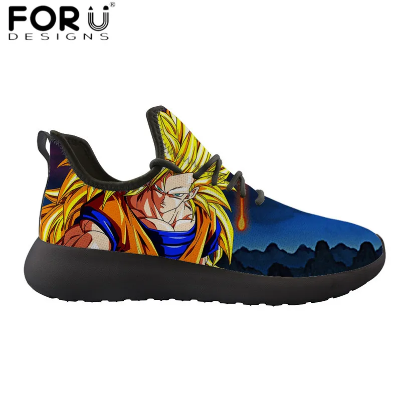 FORUDESIGNS/Повседневное Мужская обувь с рисунком из аниме принт Dragon Ball Z Обувь с дышащей сеткой вязать кроссовки для мальчиков-подростков; классные Саян Защита от солнца Гоку Вегета Туфли без каблуков - Цвет: HMA404Z60