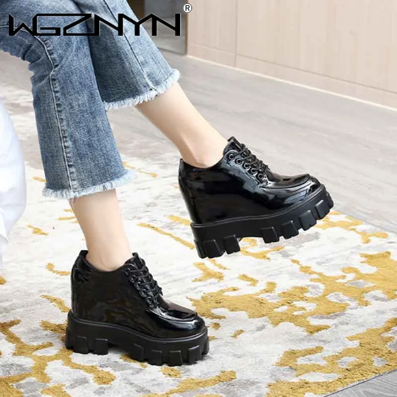 

Ботинки женские кожаные, на очень высоком каблуке, на шнуровке, Осень-зима