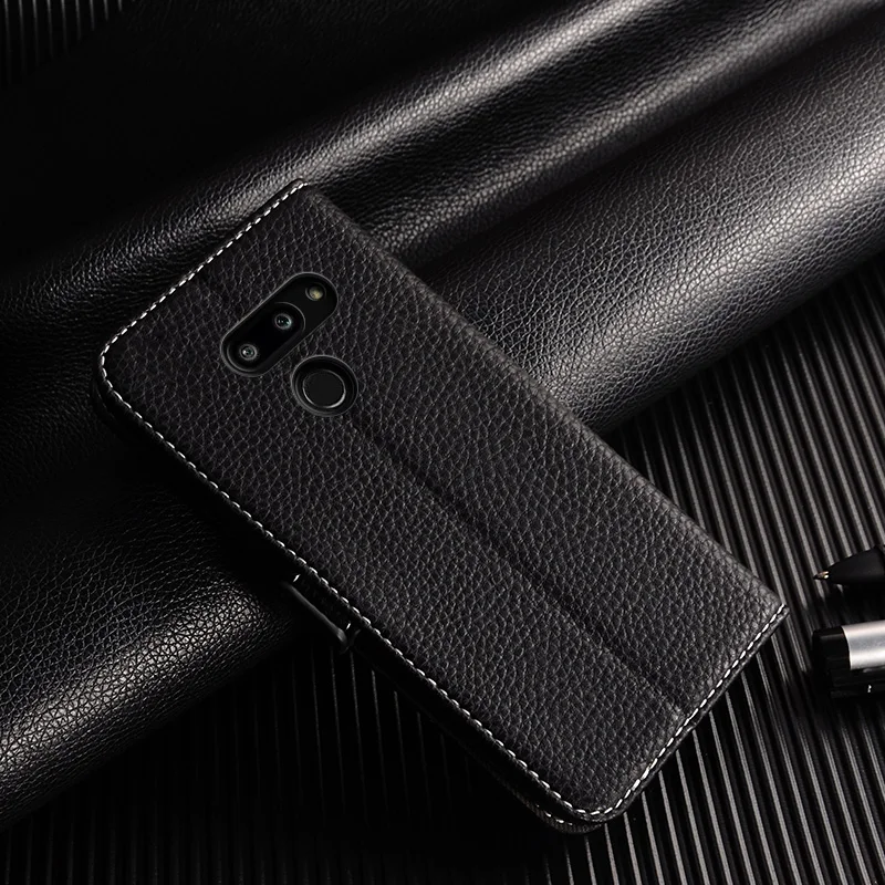 Кожаный чехол Lichi для LG V50 ThinQ 5G с магнитной застежкой и узором LM-V500N защитная