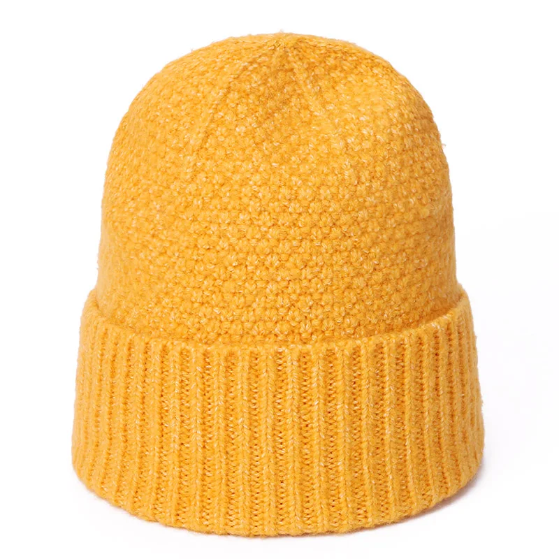 Зимняя шапка для женщин и мужчин плотные теплые вязаные крючком шапки однотонные