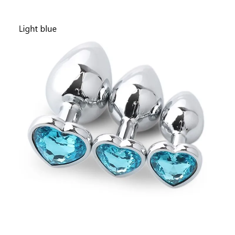 Из нержавеющей стали анальные штепсельные вилки с бриллиантами в форме сердца