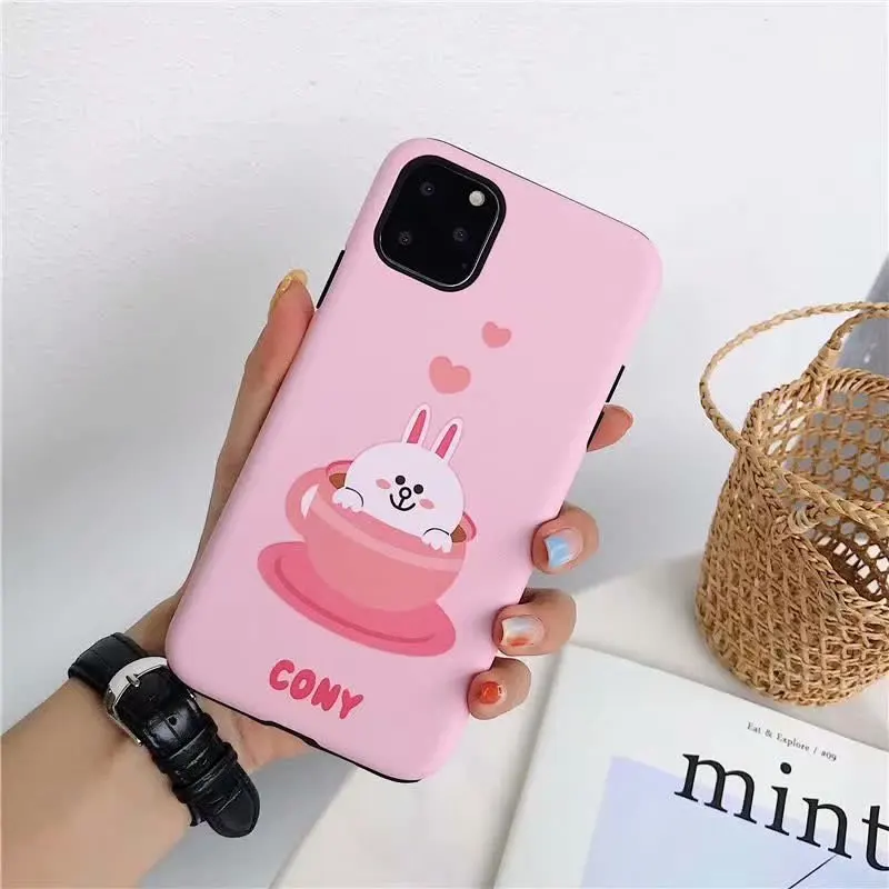 Милый чехол с мультяшным медведем, Кроликом, уткой для iphone 7, 8, 6, 6s PLUS, мягкий силиконовый чехол, задняя крышка для iphone X, XS, MAX, XR, 11 pro, max, Новинка