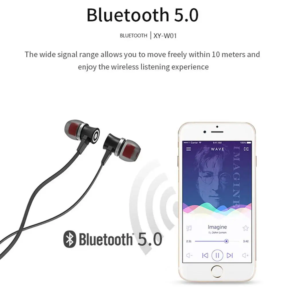 Шумоподавляющие беспроводные наушники спортивные вкладыши для iPhone Samsung Note 10 9 8 S9