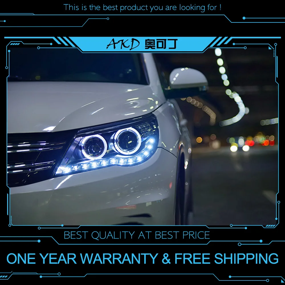 AKD тюнинг автомобильных фар для VW Tiguan 2010 2012 светодиодные фары DRL ходовые огни Bi Xenon
