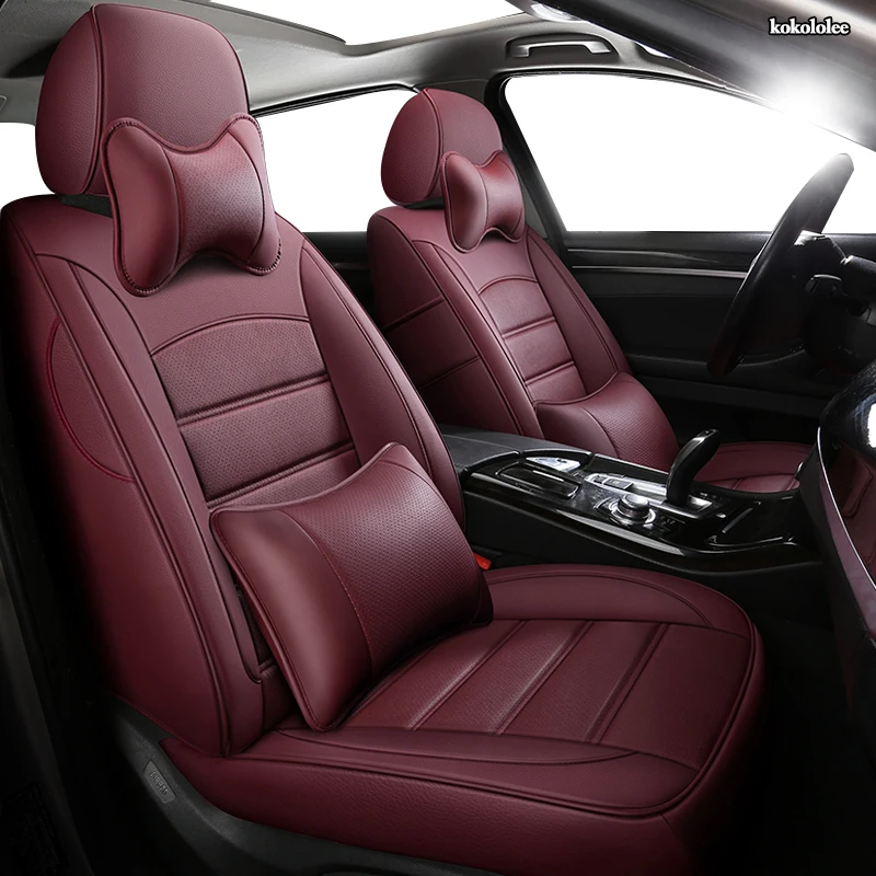 

KOKOLOLEE Custom Leather car seat cover set For Dodge Caliber Avenger Journey challenger Automobiles Seat Covers car seats