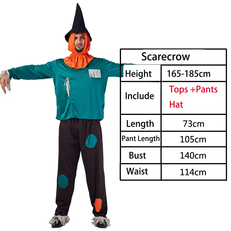 scarecrow ВЗРОСЛЫЙ ТЕРРОР Voodoo Вампир Костюмы на Хэллоуин для женщин и мужчин карнавальные вечерние костюмы призрак невесты скелет костюм аниме для косплея платье - Цвет: scarecrow