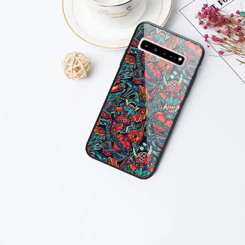 

Prajna mask Phone Case For Galaxy Tempered Glass Cases Apply To S10 S9 S8 S7 S6edge Plus TPU Cover