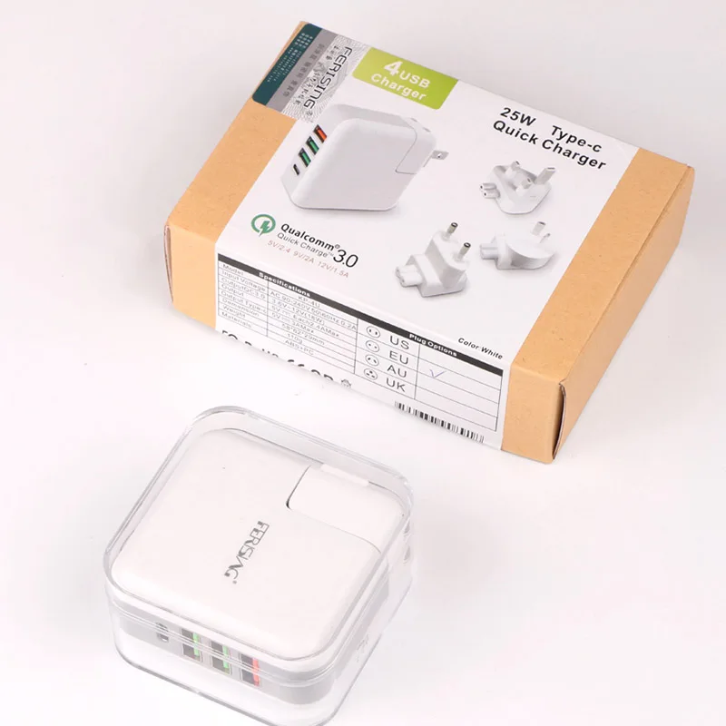 Зарядное устройство FERISING 25W Быстрый QC3.0 Quick Charge 3 0 usb зарядное адаптер Портативный