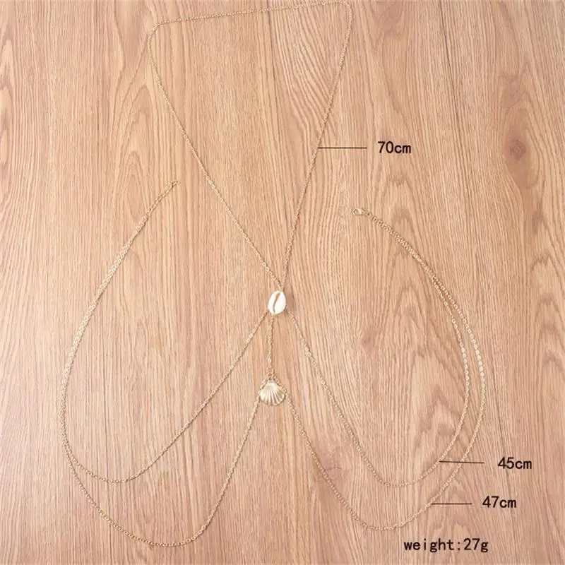 1 шт. в богемном стиле женского тела оболочки цепь гребешком кулон бикини накрест