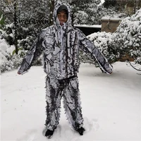 sweetwoo winter snow tree branches style hunting jacket and pants white camouflage birdwatch clothing