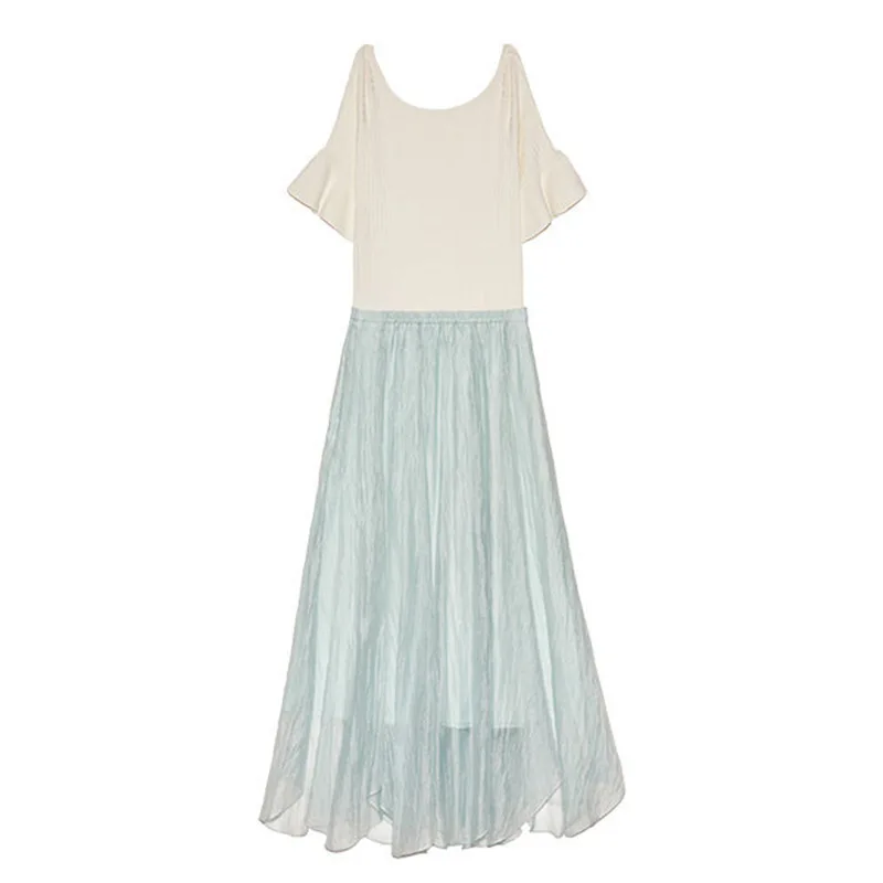 

Japan Style Elegant Knit Patchwork Woman Dress Sweet Butterfly Sleeve Vestido Feminino 2021 New Bandage Dresses Women