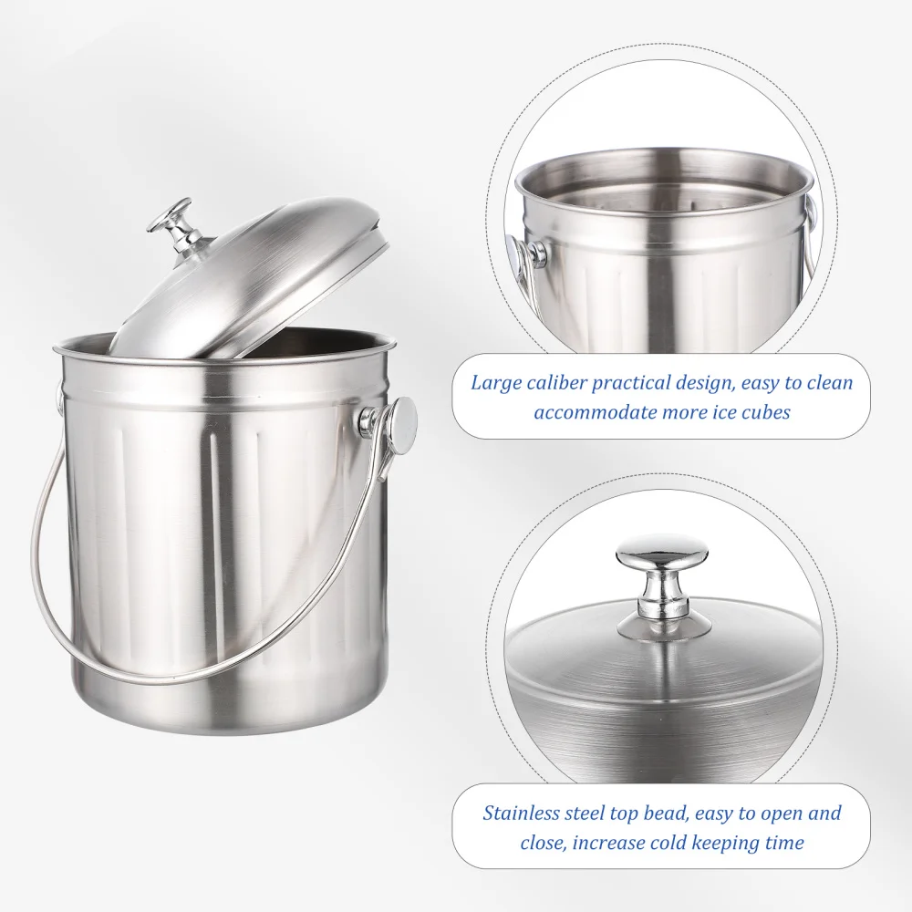 

1 Pc Thickened Holder Ice Bucket Durable Ice Storage Bucket (Silver)