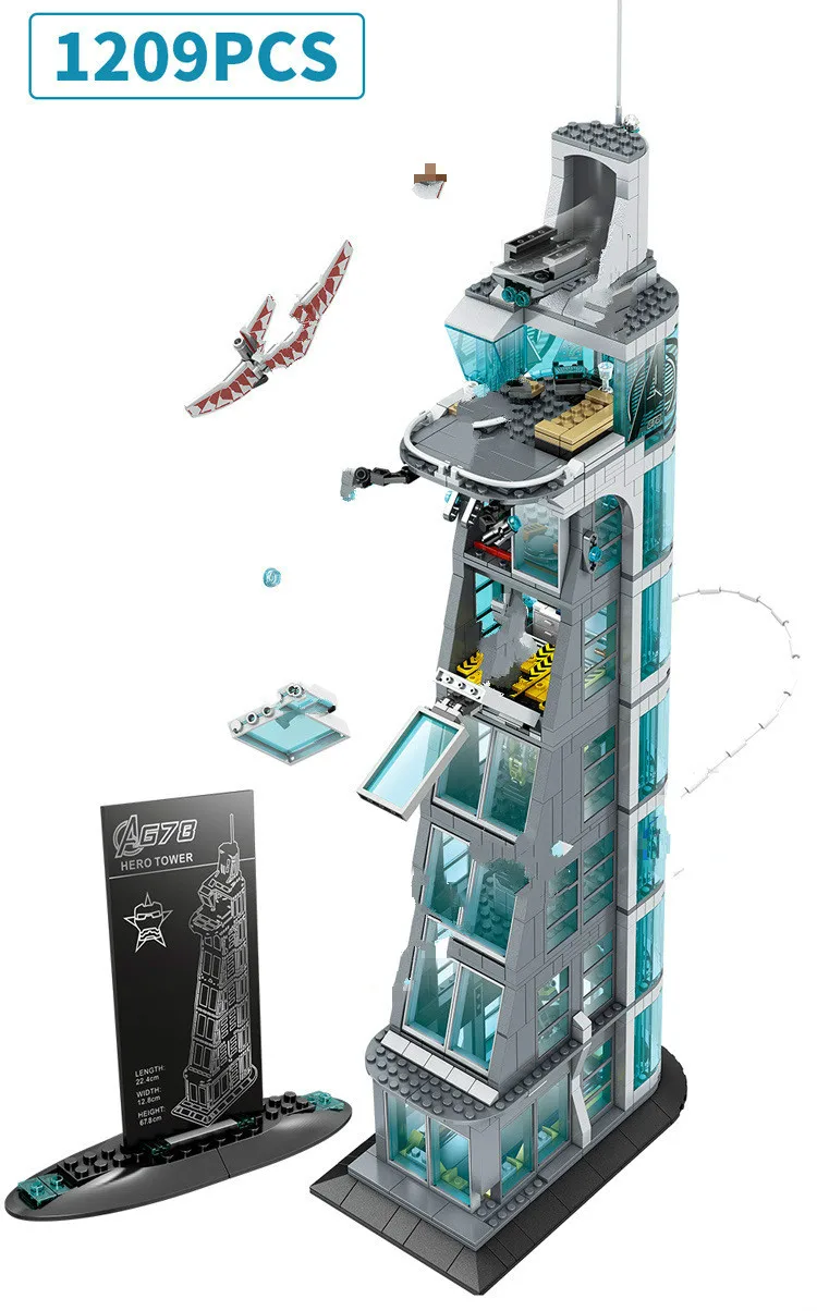 SH678 Мстители атака на башни Мстителей бюро Aegis строительные блоки игрушки