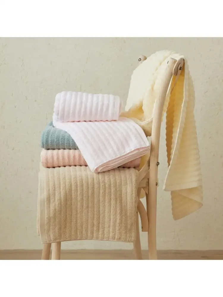 

70x140cm Wave Pattern Cotton Beach Bath Towel Absorbent Bathing Sheet Washcloth 27RF