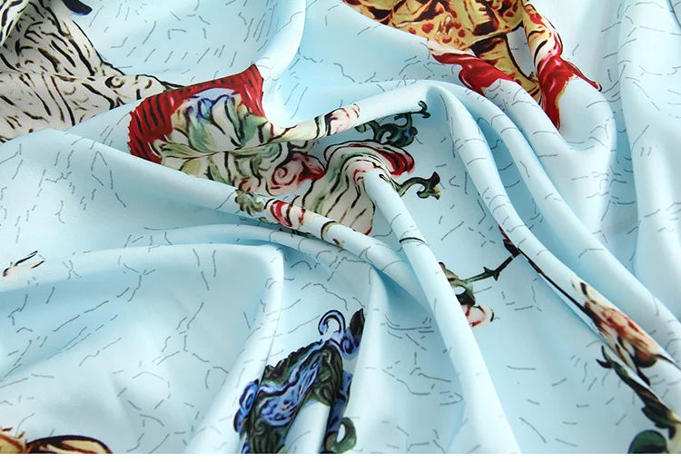 145 * 100cm Spring and Summer New Chiffon Satin Fabric Vintage Vase Hand-Painted Pattern Shirt Clothing Printing 3 Colors | Дом и сад