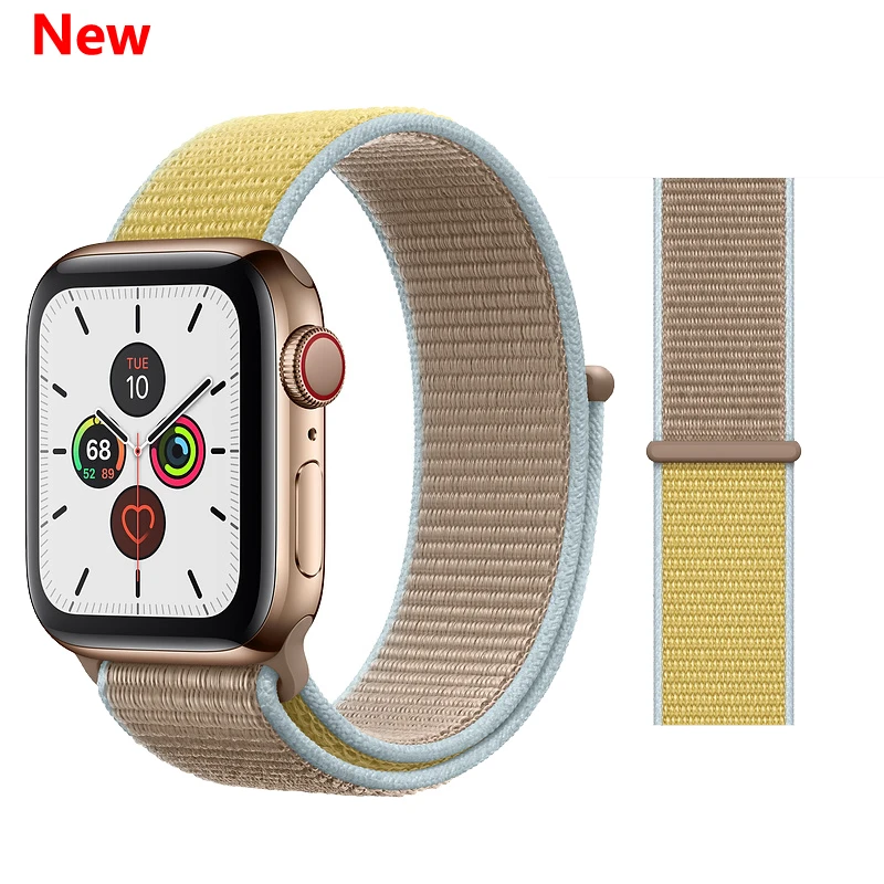Camel Спортивная петля для Apple watch Band 4 5 correa iwatch 3 2 1 42 мм 38 мм 44 мм 40 мм Apple watch ремешок браслет pulseira аксессуары - Цвет ремешка: Camel