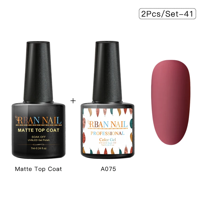 RBAN NAIL 7 мл чистый цвет УФ-гель для ногтей замачиваемый Полупостоянный лак для ногтей гель для ногтей маникюр матовое верхнее покрытие необходимо - Цвет: ZH06755