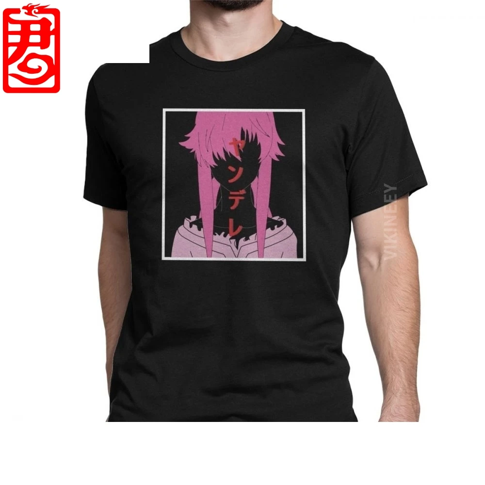 Мужская футболка Юно Gasai Yandere) Костюм Мирай Никки в винтажном стиле 100% хлопковые