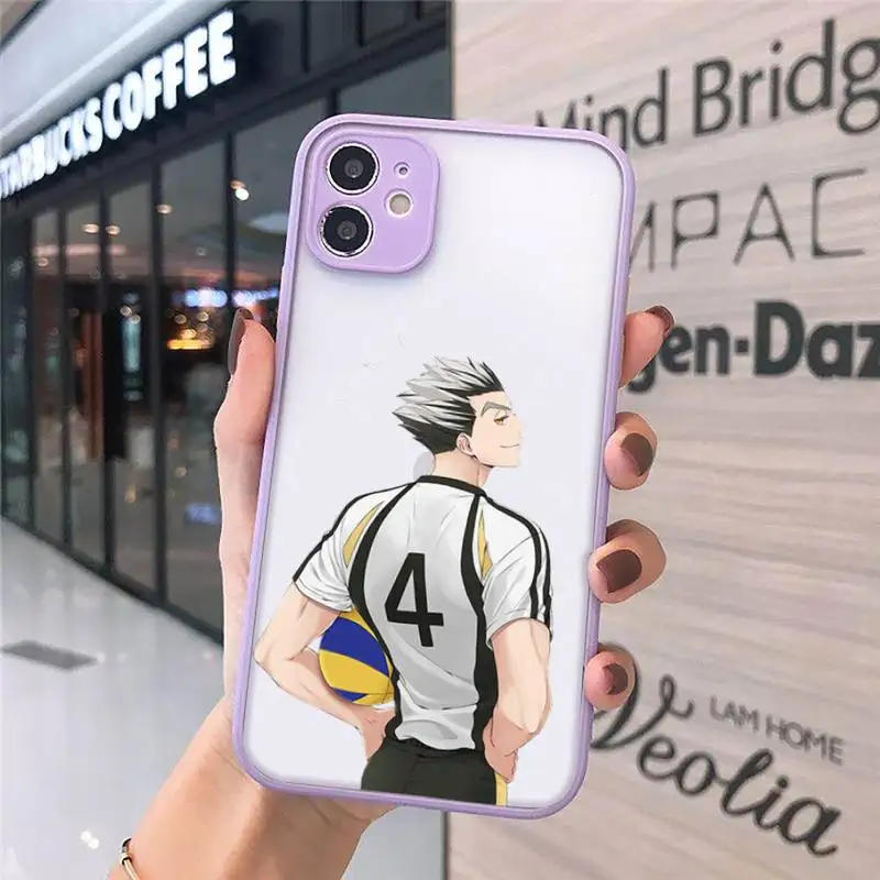 

Haikyuu volleyball anime Bokuto Ktar Phone Case matte transparent For iphone 7 8 11 12 plus mini x xs xr pro max cover