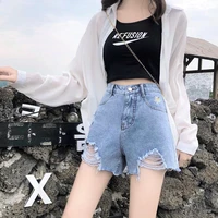 2020 new arrival casual summer hot sale denim women shorts high waists fur lined leg openings plus size sexy short jeans