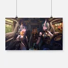 Плакат Hoshiguma Chen с изображением девушек из аниме Автомобиль, каркас, деревянная рамка, Картина на холсте, настенное искусство, декор для кабинета, Декор для дома, принты