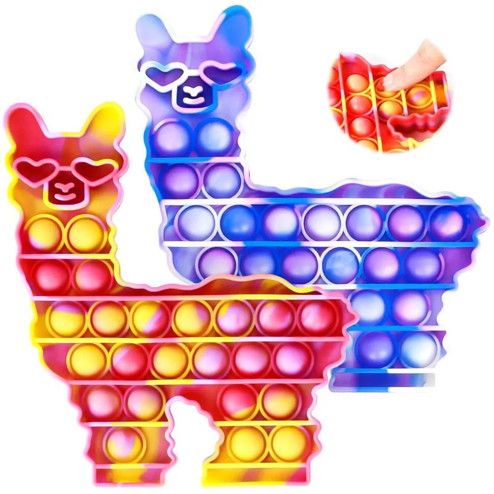 Новые игрушки для снятия стресса радужная альпака лама пузырьки антистрессовые
