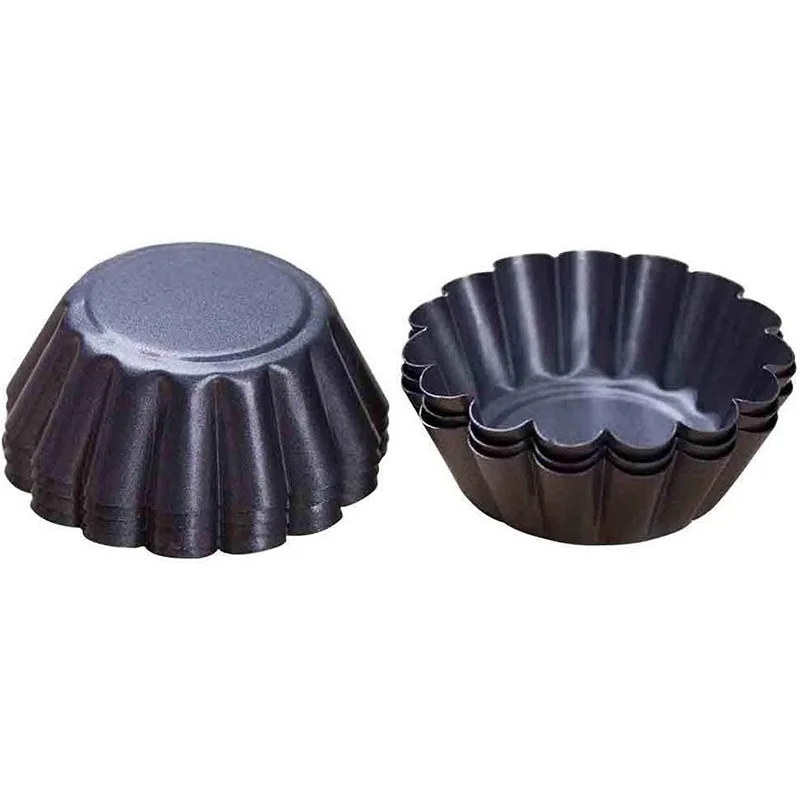 6 шт./компл. с антипригарным покрытием углерода Сталь мини торт лоток кекс яичных