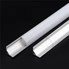 Алюминиевые профили для светодиодных лент 0,5 дюйма, 2-30 шт.лот, цвет молочный белыйпрозрачный