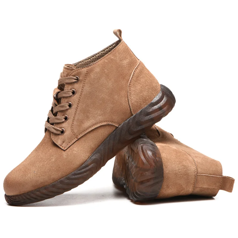 Новые популярные кожаные рабочие ботинки дышащая мягкая подошва Противоударная