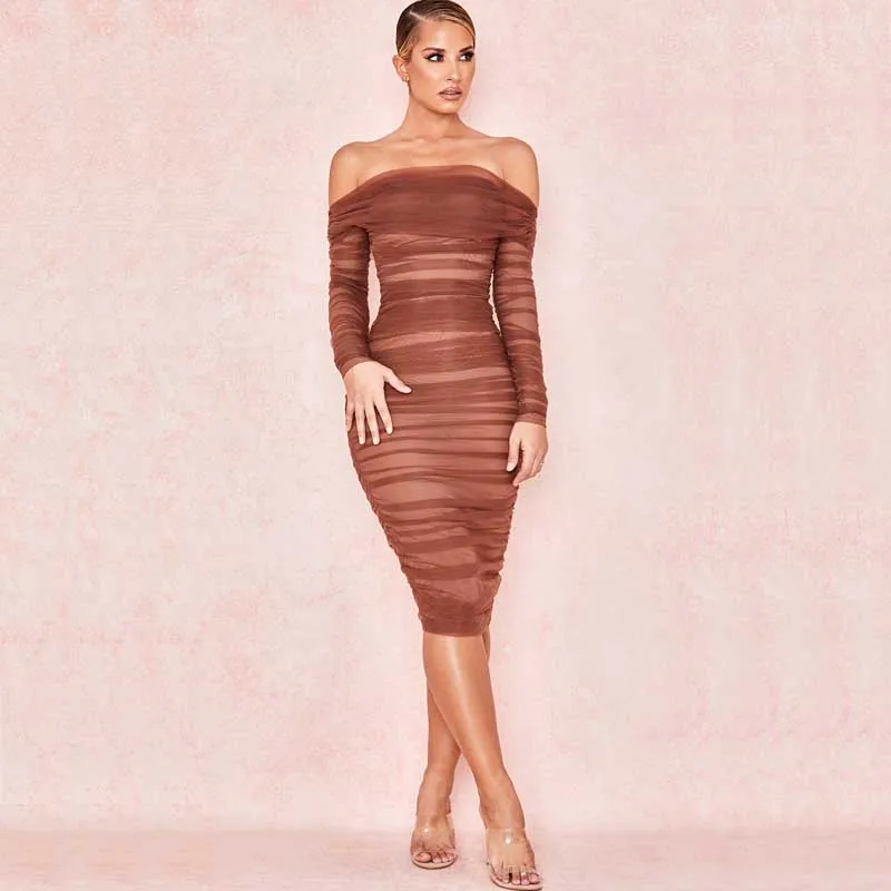 Оптовая продажа 2020 женское платье многоцветные одно плечо с длинным рукавом