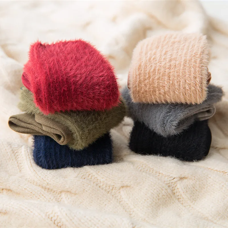 

5 Pairs Winter Warmer Women Thicken Thermal Snow Socks Seamless Velvet Boots Floor Sleeping Sock ladies Girls Cute Socks Hosiery