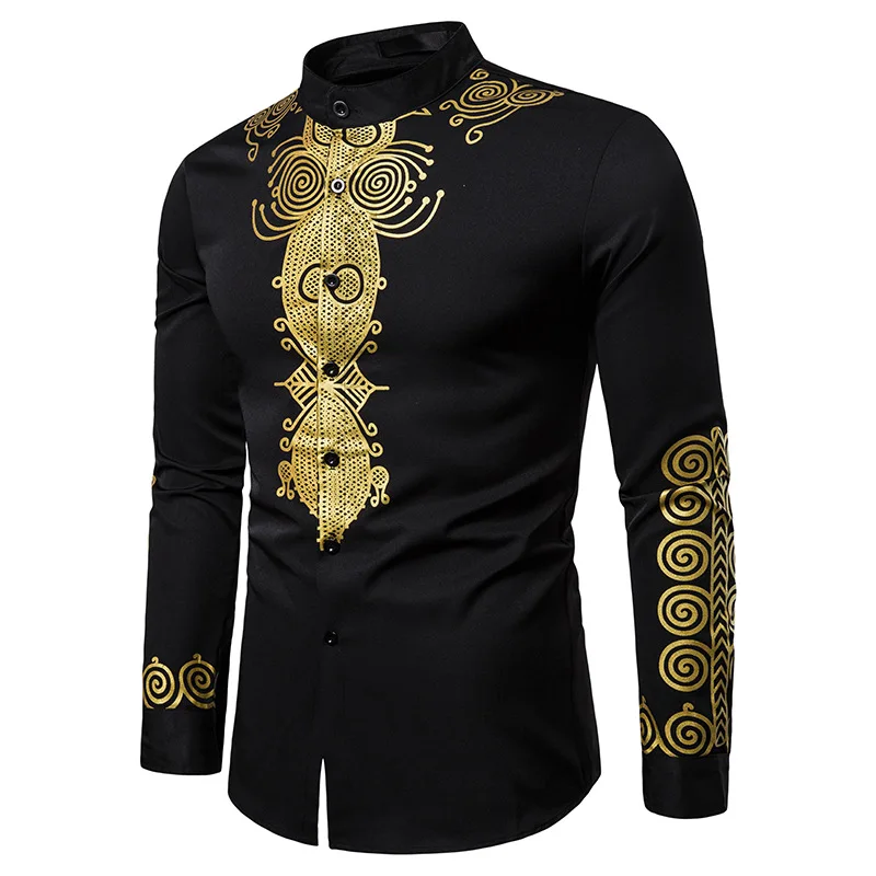 Повседневная рубашка мужская одежда Рубашки Африканский стиль chemise homme модные camisa masculina Фитнес рубашка с принтом
