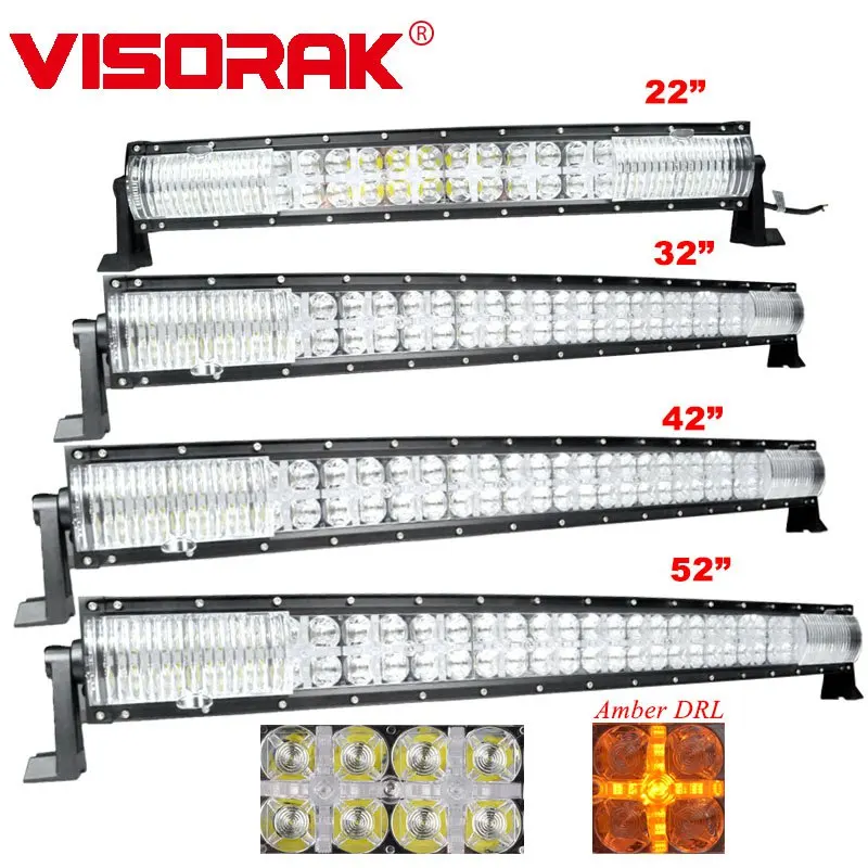 VISORAK 22 32 42 5" 7D прямой изогнутый внедорожный светодиодный противотуманный светильник 4x4 ATV бар для внедорожника Jeep 4x4 4WD SUV ATV седельный тягач