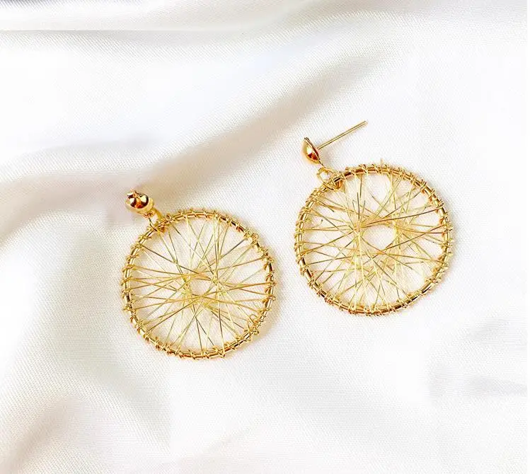 Япония и Корея простая Мода Металлическое геометрическое кольцо сетка личность