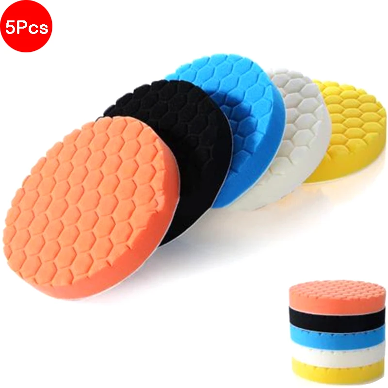 Губка полировальная многоцветная для автомобиля 3/4 дюйма 5 шт.|Полировальные