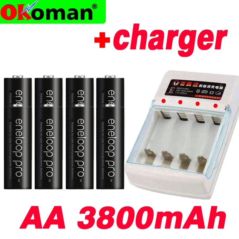 Новая батарея основная Pro AA3800 MAH 1 2 V Ni MH игрушечная перезаряжаемая с зарядным