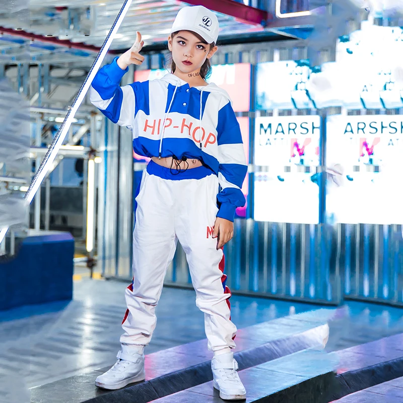 Хип-хоп танец Черлидинга костюм для девочек Детская осенняя джазовая Одежда