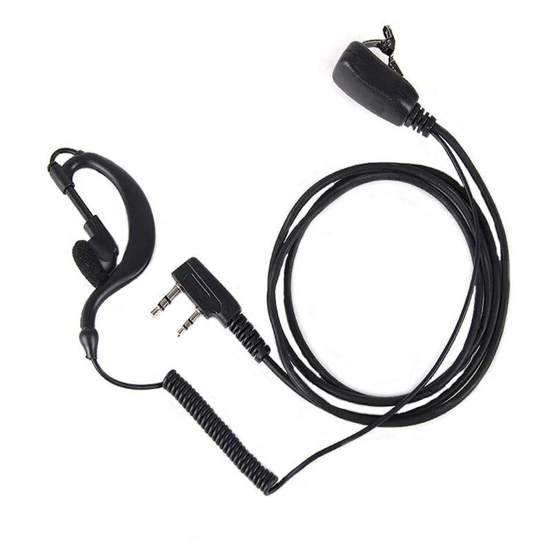 10 шт. 2 PIN гарнитура функция PTT MIC 1 м Ушные крючки наушники для рации переговорные